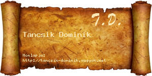 Tancsik Dominik névjegykártya